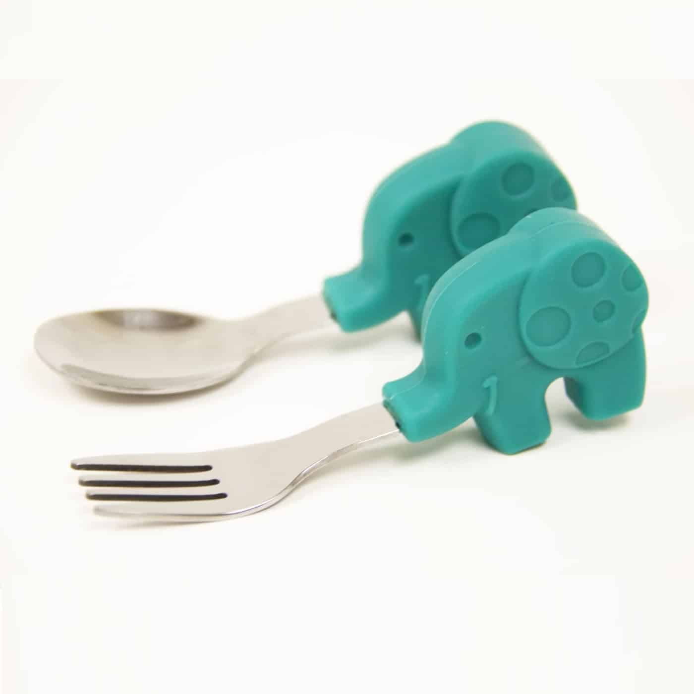 Set cuchara + tenedor con agarre de palma - ELEFANTE